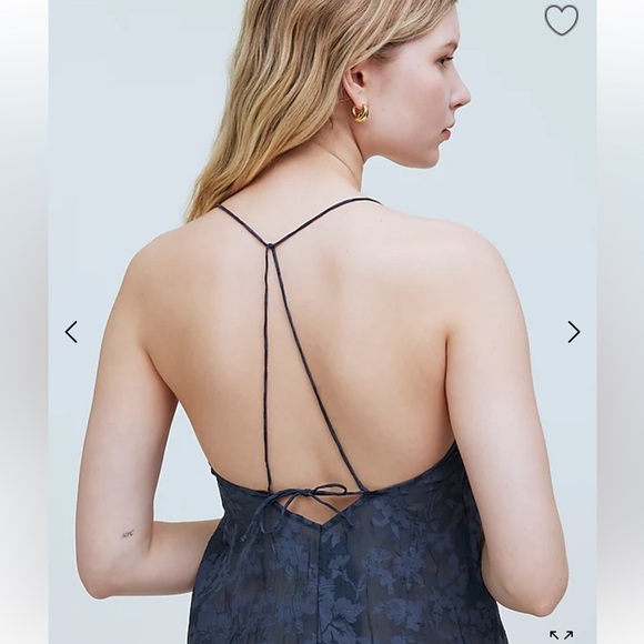 Floral Halter Cover-Up Navy Blue Midi Dress NWT Size Small - Picture 5 of 7